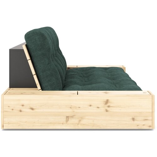Karup Design Temno zelena raztegljiva sedežna garnitura iz rebrastega žameta 244 cm Base &amp;ndash; Slike