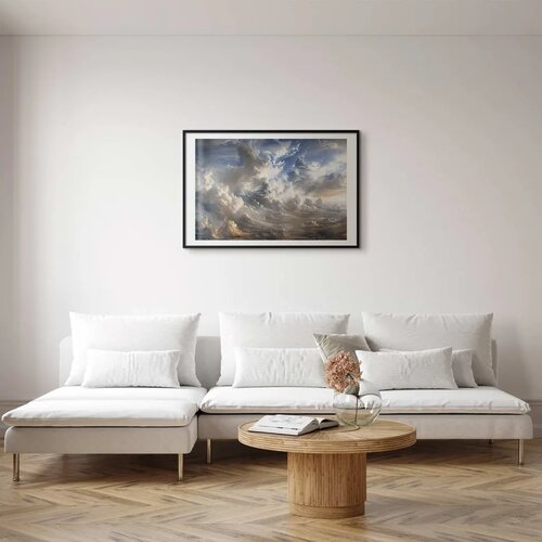  Plakat Golden Reflections on Clouds Announcing Dusk 42x29.7 Crni okvir s margom Slike
