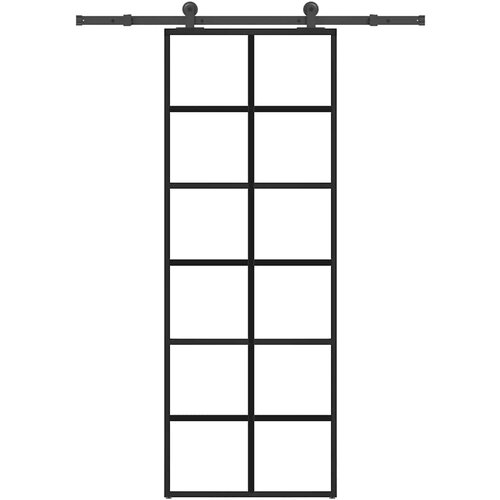 vidaXL Drsna vrata z opremo 76x205 cm ESG steklo in aluminij Cene