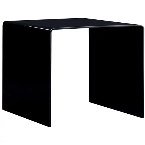 Klubska mizica črna 50x50x45 cm kaljeno steklo