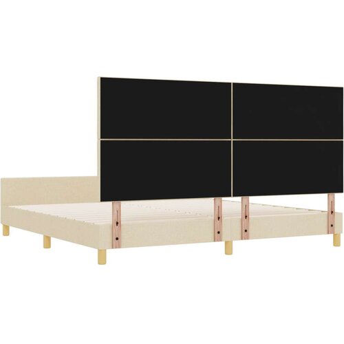 VidaXL okvir za krevet krem 200x200 cm tekstil Slike