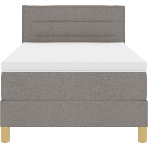  LED Box Spring Krevet Sivo-smeđa 90 x 200 cm tkanina Slike
