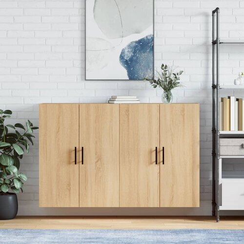 vidaXL Stenska omarica 2 kosa sonoma hrast 69,5x34x90 cm Cene
