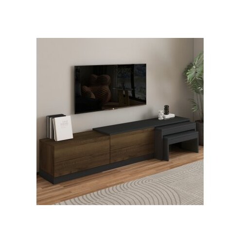 Hanah home TV polica Nest Anthracite Antique Walnut Cene