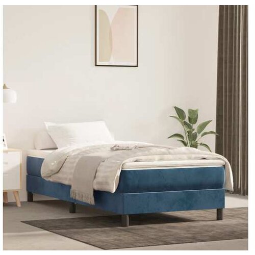  Box spring postelja z vzmetnico temno modra 80x200 cm žamet Cene