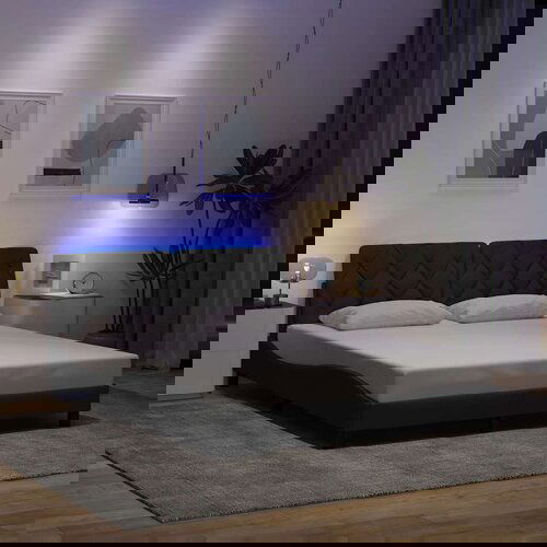 vidaXL Okvir kreveta s LED-om bez madraca 160x200 cm od tkanine Cijene