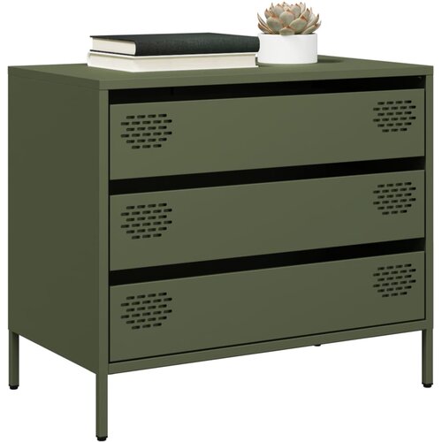 vidaXL Komoda olivno zelena 68x39x58,5 cm hladno valjano jeklo Cene