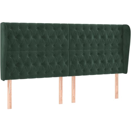 Maison Chic posteljno vzglavje - vzglavna omarica - nočna omarica z u&amp;scaron;esi temno zeleno 183x23x118/128 cm žamet, (21710771) Slike
