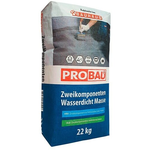 PROBAU Hidroizolacijska masa Probau (22 kg + 6 l, dvokomponentna, sive barve) Slike