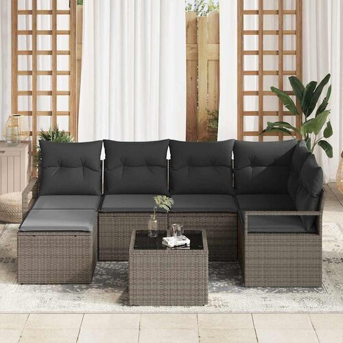  Set sofe 7 kom. Svijetlo siva poliratan Svjetlosiva 232 x 122 x 85 cm Slike