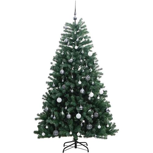  Umjetno božićno drvce 300 LED sa &amp;scaron;arkama i kuglicama 180 cm Slike