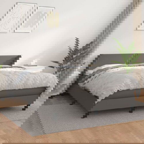 vidaXL Krevet s oprugama i madracem sivi 140x200 cm od umjetne kože Cijene