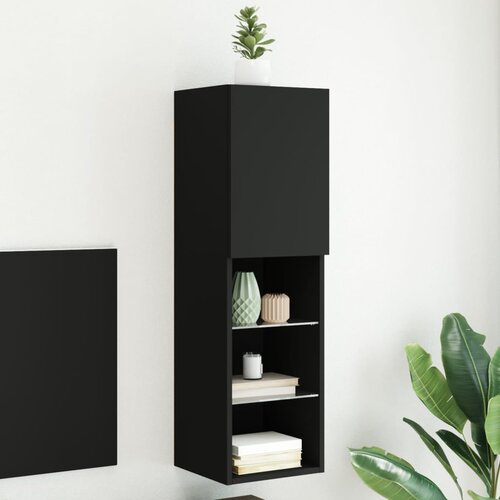 vidaXL TV omarica z LED lučkami črna 30,5x30x102 cm Cene