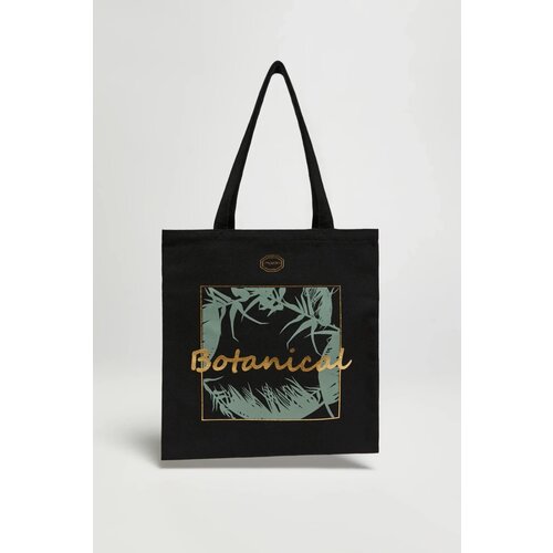 Marisse Black Shopper Bag With Inscription Cene