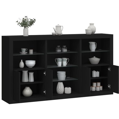 VidaXL Komoda s LED svjetlima crna 181 5x37x100 cm Slike