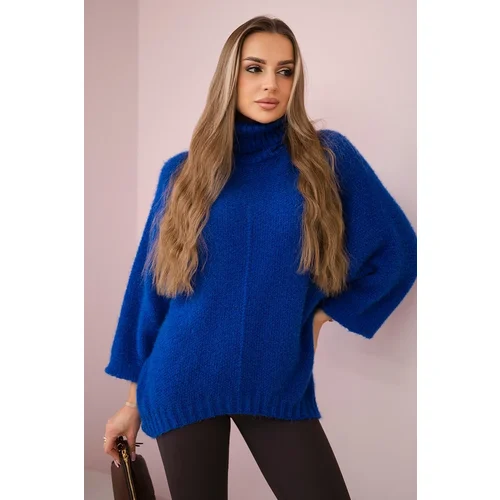 Kesi Włoski V-neck sweater ginger Ingwer cornflower blue