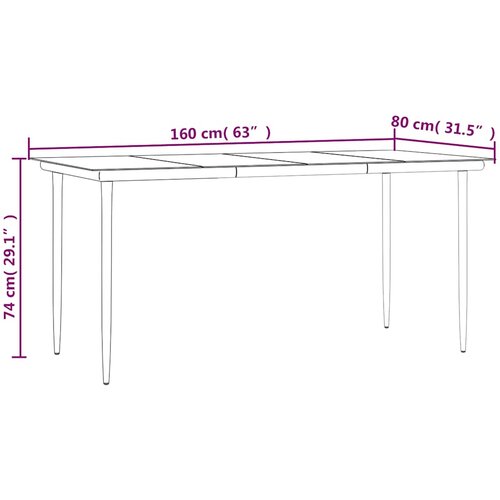  5-dijelni vrtni blagovaonski set od poliratana s jastucima bež 160 x 80 x 74 cm Slike