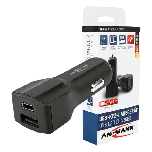 Ansmann Auto punjač USB 240C 4 A, Crni Slike