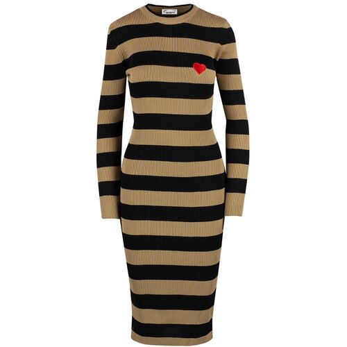 Pri Elegant striped dress with a LOVE heart Cene