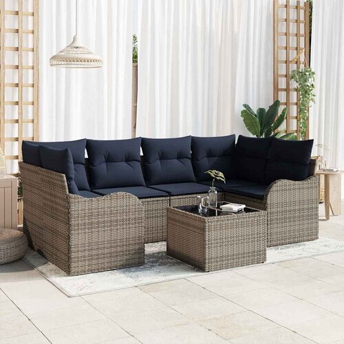  Sjedeća garnitura za vrt Siva 55 x 55 x 37 cm poliratan Cijene