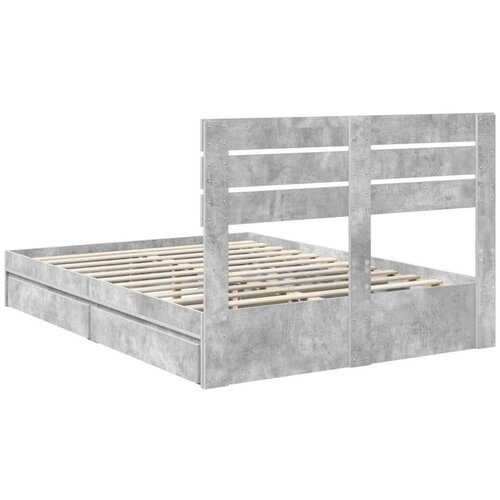  Okvir za krevet s ladicama Betonski sivi 150 x 200 cm Slike