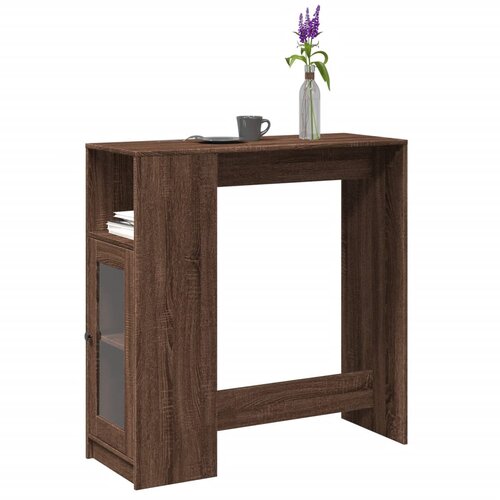 vidaXL Barska miza s policami rjavi hrast 101x40x103,5 cm inž. les Cene