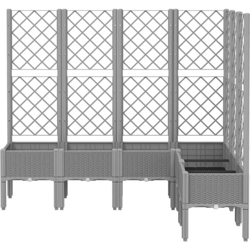  Vrtna sadilica s re&amp;scaron;etkom svjetlosiva 160x120x142 cm PP Slike