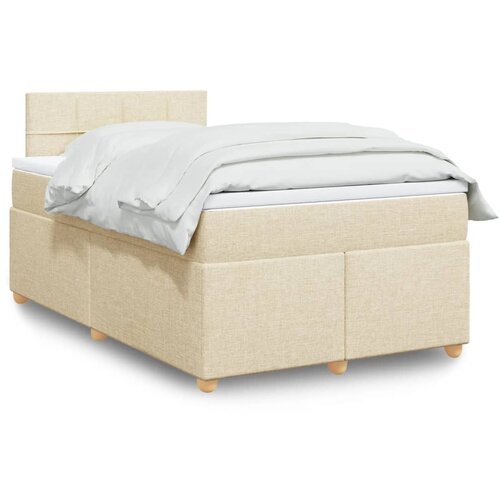  Krevet s oprugama i madracem krem 120 x 200 cm od tkanine Cijene