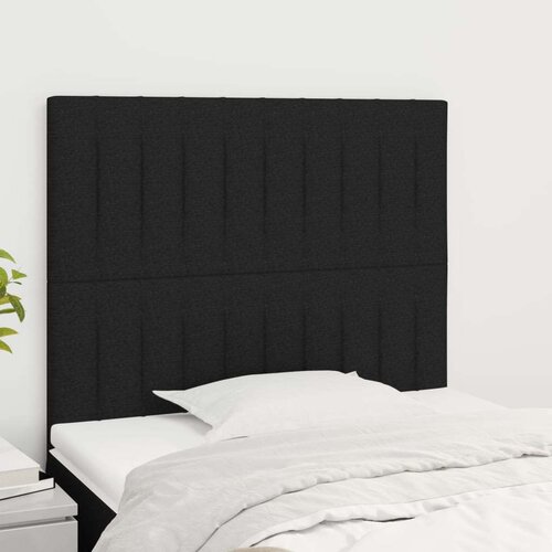  Posteljno vzglavje 2 kosa črno 80x5x78/88 cm blago, (20936158) Slike