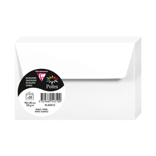Clairefontaine kuverte Pollen 90x140mm 120gr bijele 1/20 Slike