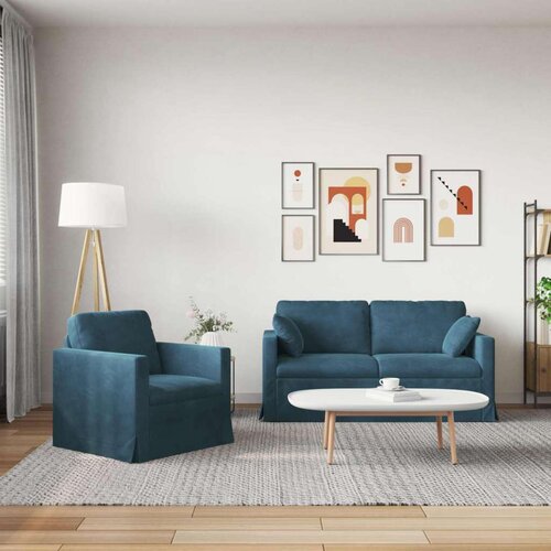 SOFA 2 pcs Plava 158 x 78 x 80 cm Bar&amp;scaron;un Slike