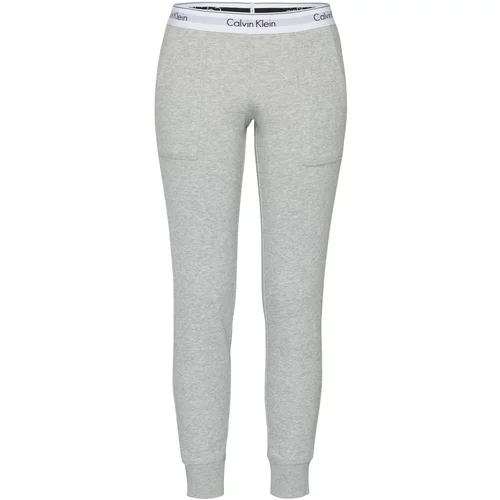 Calvin Klein Underwear Pidžama hlače 'Bottom' siva melange / crna / bijela