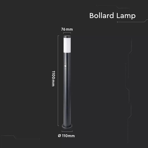  Spolja&amp;scaron;nja lampa sa senzorom 1xE27/60W/230V IP44 110cm crna Slike