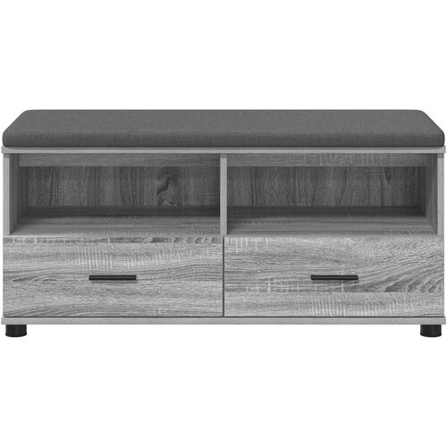  Klupa za hodnik s jastukom Sivi Sonoma 100 x 38 x 46 cm Slike