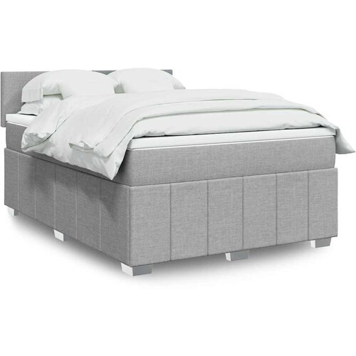  Krevet box spring s madracem svjetlosivi 140x200 cm od tkanine Cijene