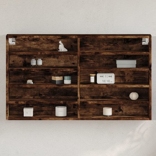 vidaXL Vitrina boja dimljenog hrasta 100x15x58 cm konstruirano drvo Cijene