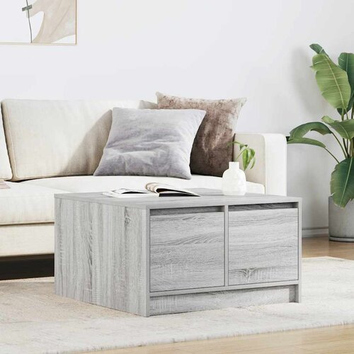 vidaXL Kavna mizica s predali siva sonoma 70,5x70x40 cm Cene