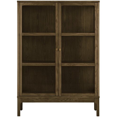 House Nordic Tamno smeđa vitrina u dekoru hrasta 90x126x40 cm Zamora &amp;ndash; Slike