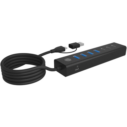 Icybox IB-HUB1737-C3 7-Port USB 3.2 Gen 1 Hub Slike