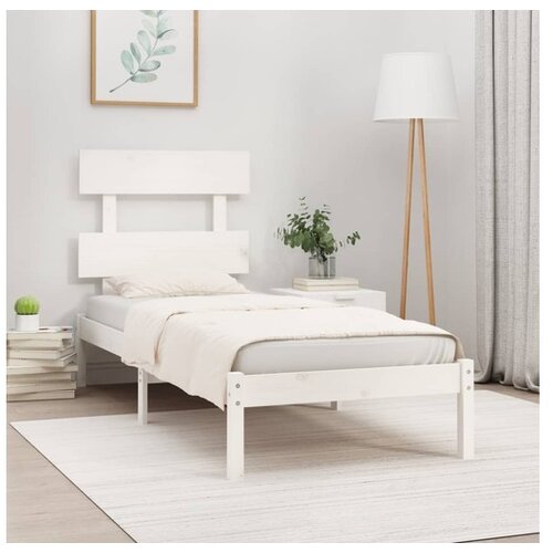  Okvir za krevet masivno drvo bijeli 90x190cm 3FT6 jednokrevetni Cene