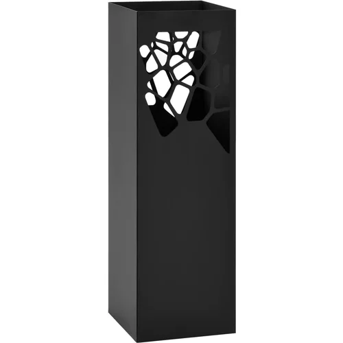 vidaXL stalak za kišobrane s uzorkom kamenja čelični crni