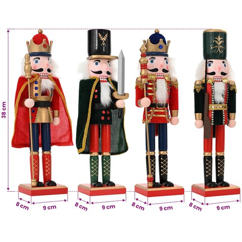  Božićni nutcracker TURKU 4 kom. Crvena i Crna 38 cm Slike