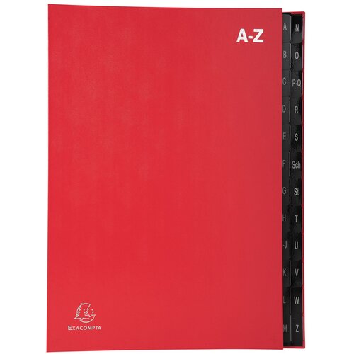 Exacompta Namizna mapa DIN A4, A-Z, 24 predelkov, rdeča, (21651462) Cene