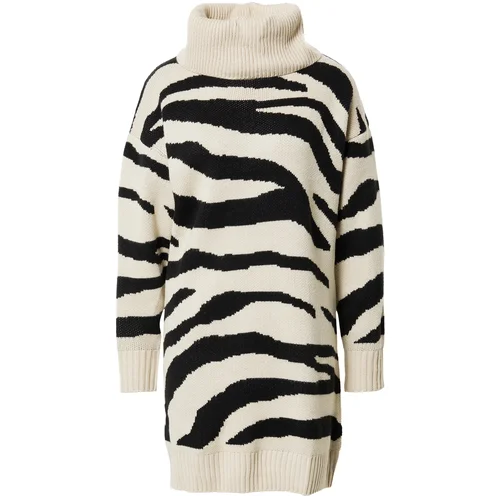River Island Pletena obleka 'COMET CABLE JUMPER' ecru / črna