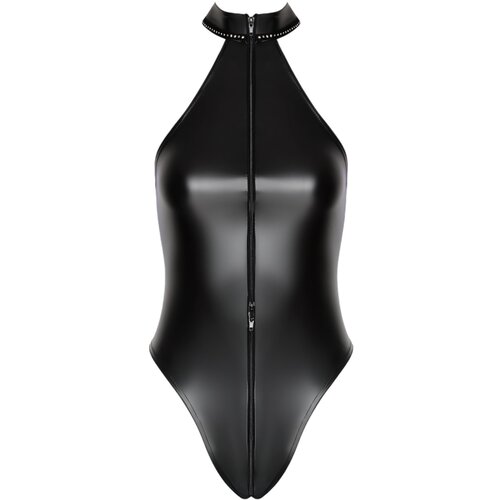 Noir Handmade - bodi s remenom oko vrata od sjajnog materijala (crni) - XL Cijene
