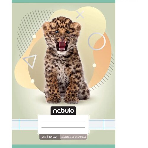 NEBULO uvezena bilježnica za 3. razred, A5, 12-32, s linijama, s motivom leoparda Cijene