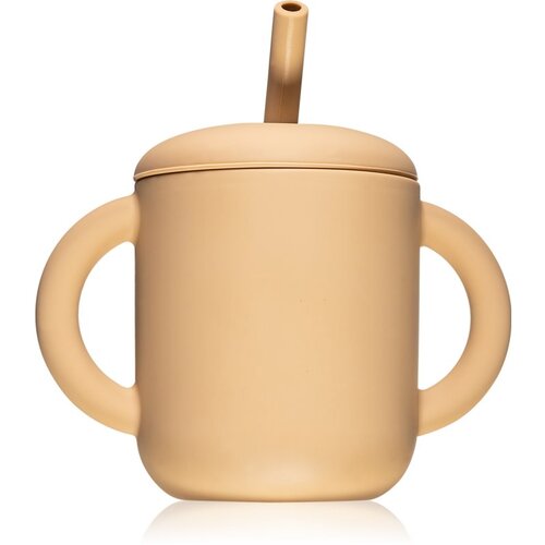 Mushie Training Cup with Straw &amp;scaron;alica sa slamkom Natural 175 ml Slike