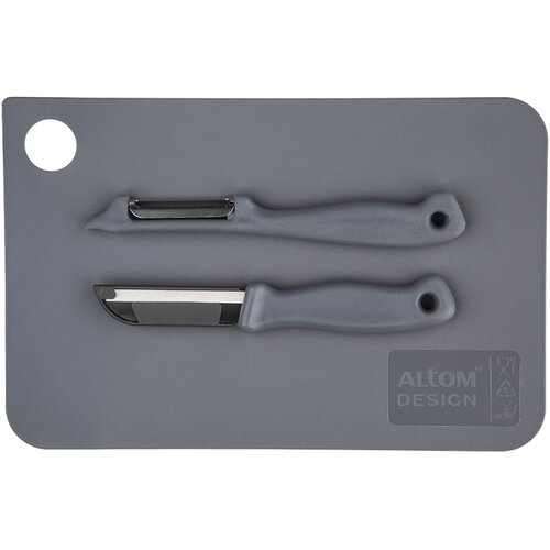 Altom design set daska za rezanje + nož + strugač, 24 cm, siva Cijene