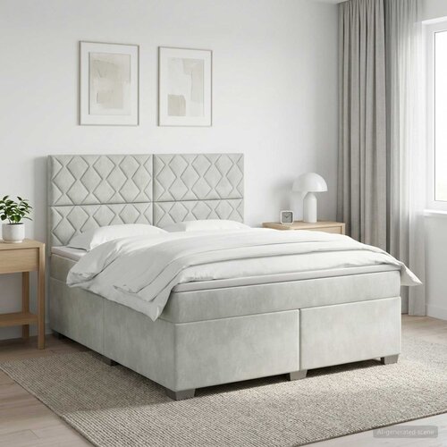 Boxspring krevet s madracem Svjetlosiva 180 x 200 cm Bar&amp;scaron;un 180 x 200 x 140.5 cm Slike