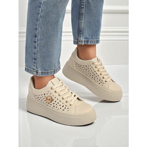 Resti Women's Ecru Platform Sneakers Boreas Eco Leather Cene